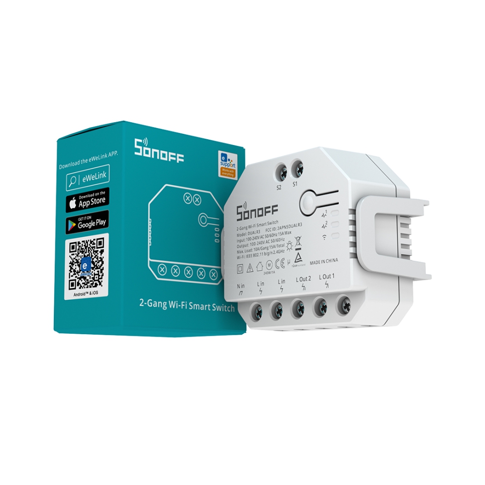 Sonoff Dual R3 Wi-Fi, 2 canale, Contor energie - imagine 5