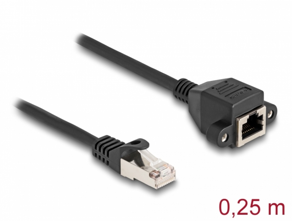 Cablu prelungitor RJ50 Delock 0.25m, SFTP