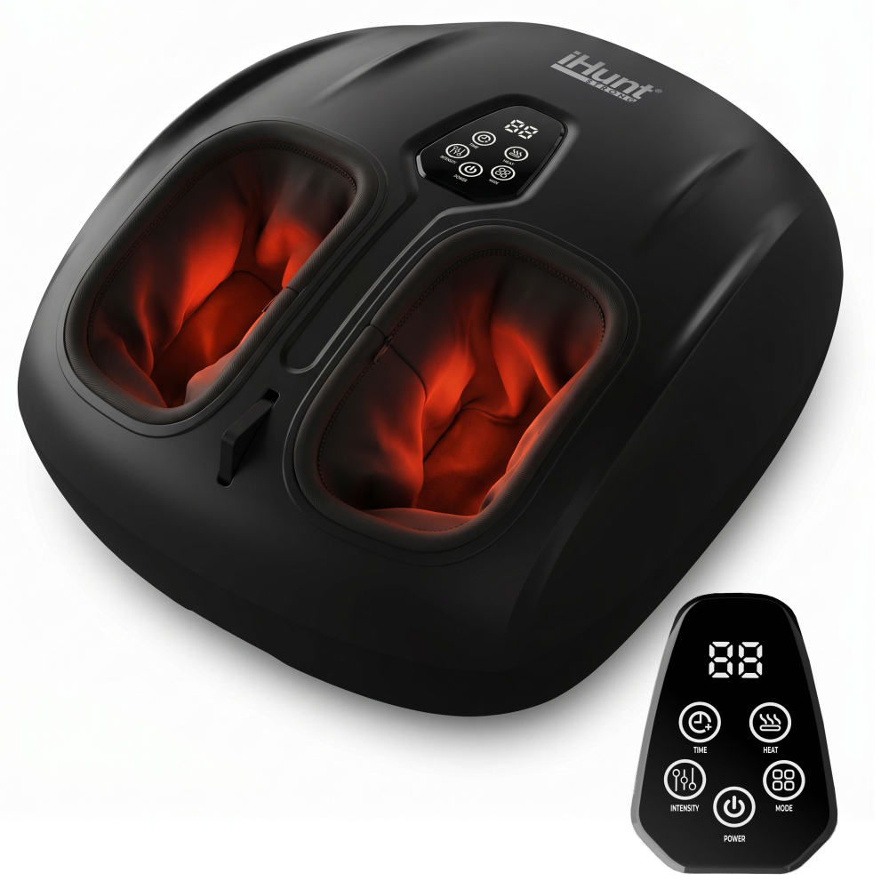 Aparat masaj picioare iHunt FootRelax AirHeat, compresie aer