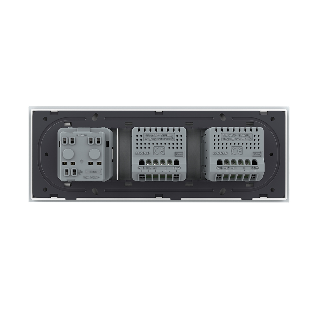 Intrerupator Dublu + Dublu + Priza LIVOLO, Sticla - imagine 4