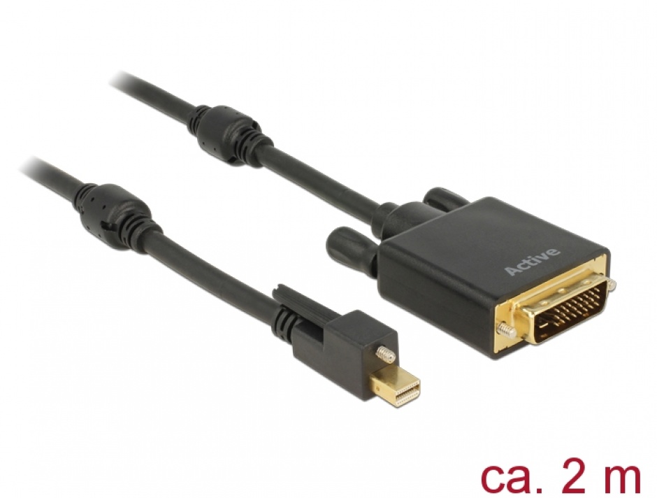 Cablu Mini DP la DVI 4K 2m Activ Delock