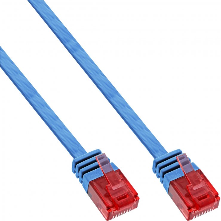 Cablu Rețea RJ45 Cat.6 UTP 10m Plat Albastru InLine