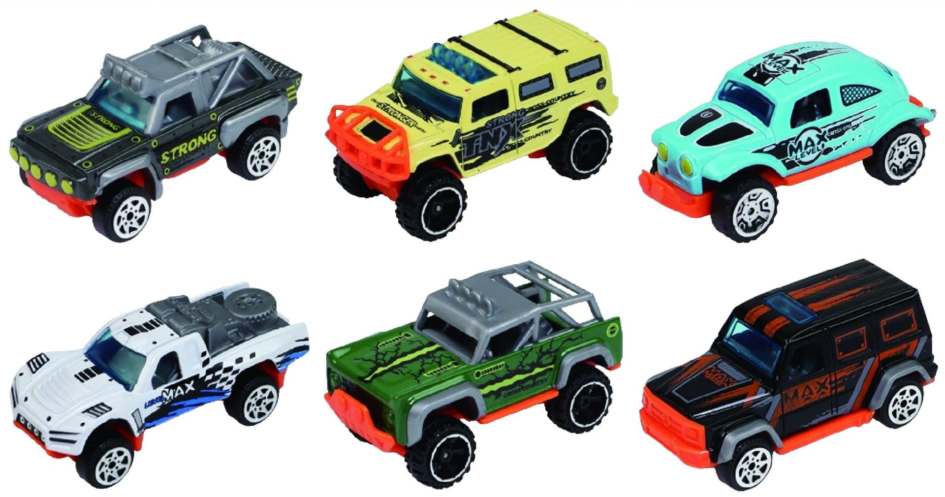 Set 6 Camionete Die Cast 1/64 Cevodle - Mașinuțe Metal Rezistent - imagine 3