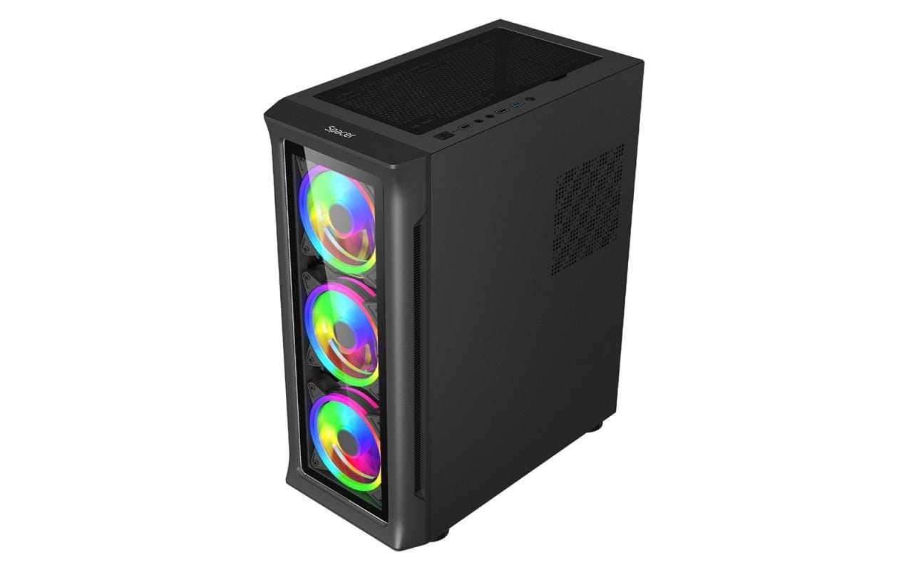 Carcasa Spacer SHIELD Mid Tower Gaming ARGB - Negru - imagine 3