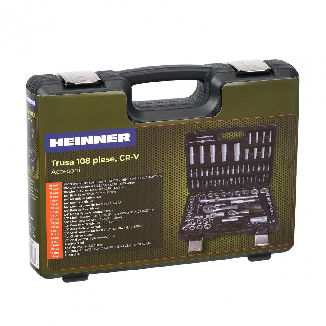 Trusă chei HEINNER 108 piese 1/4 și 1/2 CR-V CTSM011 - imagine 3