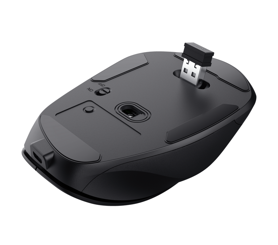 Mouse Trust Fyda Ergonomic Wireless Reincarcabil 2400 DPI - imagine 3