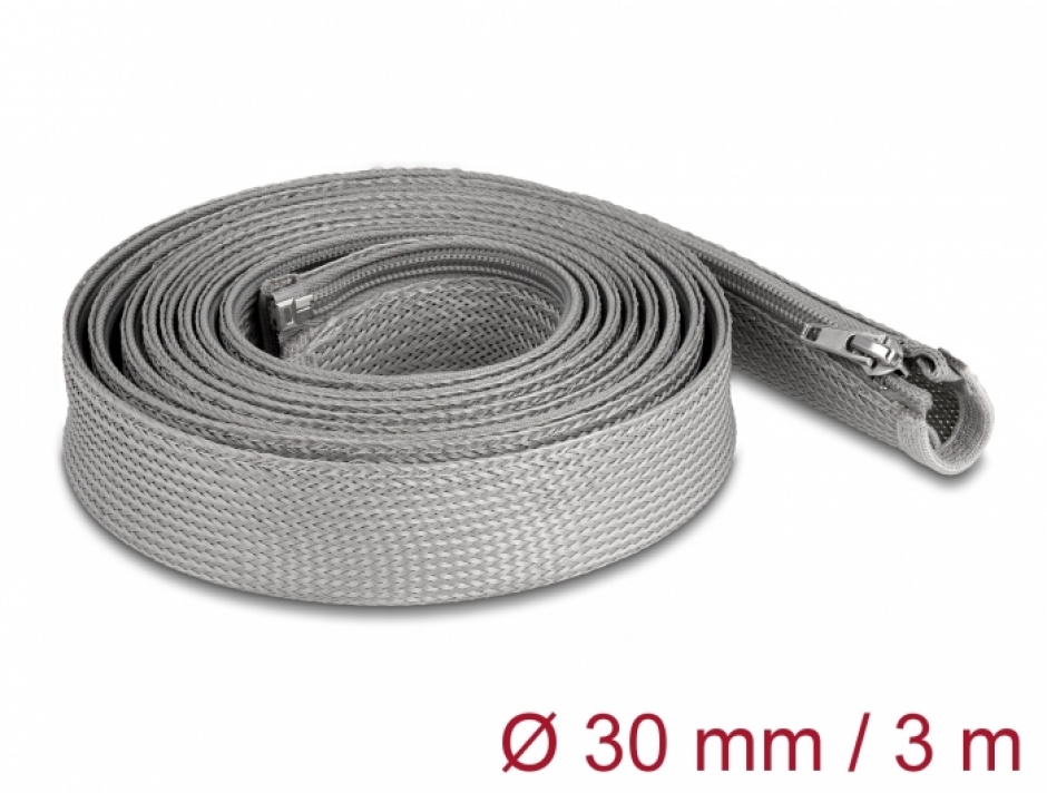 Plasa Cabluri cu Fermoar 3m Delock Gri