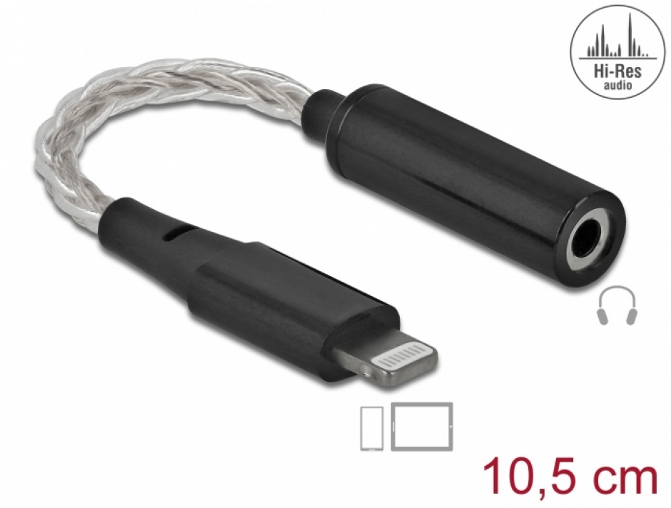 Adaptor Lightning la Jack 3.5mm Delock