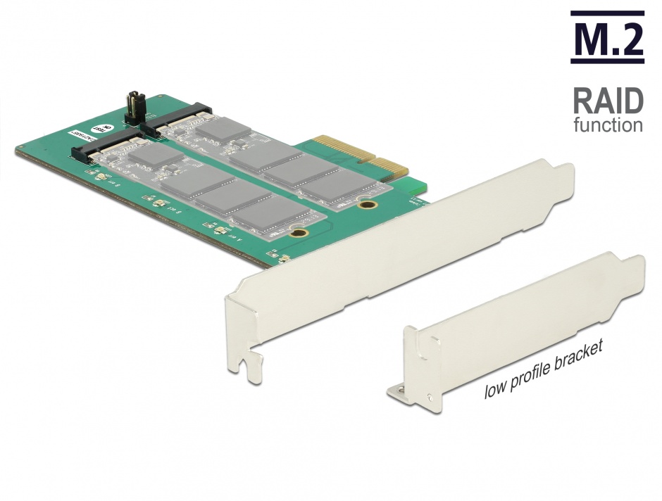 Placă PCI Express 2x M.2 SATA RAID Delock