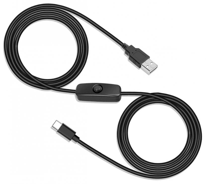 Cablu USB-A la USB-C 1m cu Switch ON/OFF OEM Negru