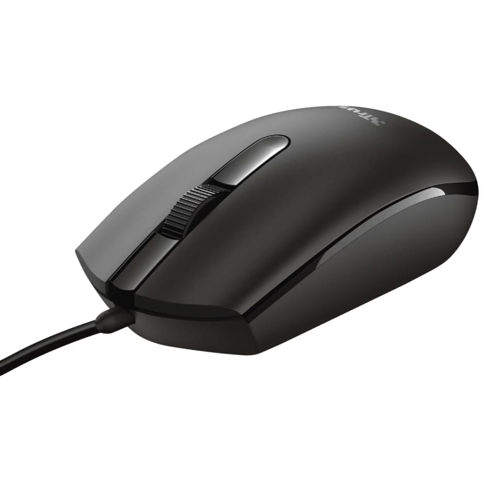 Mouse Trust Basi Cu Fir Negru - 1200 DPI, Ambidextru - imagine 4