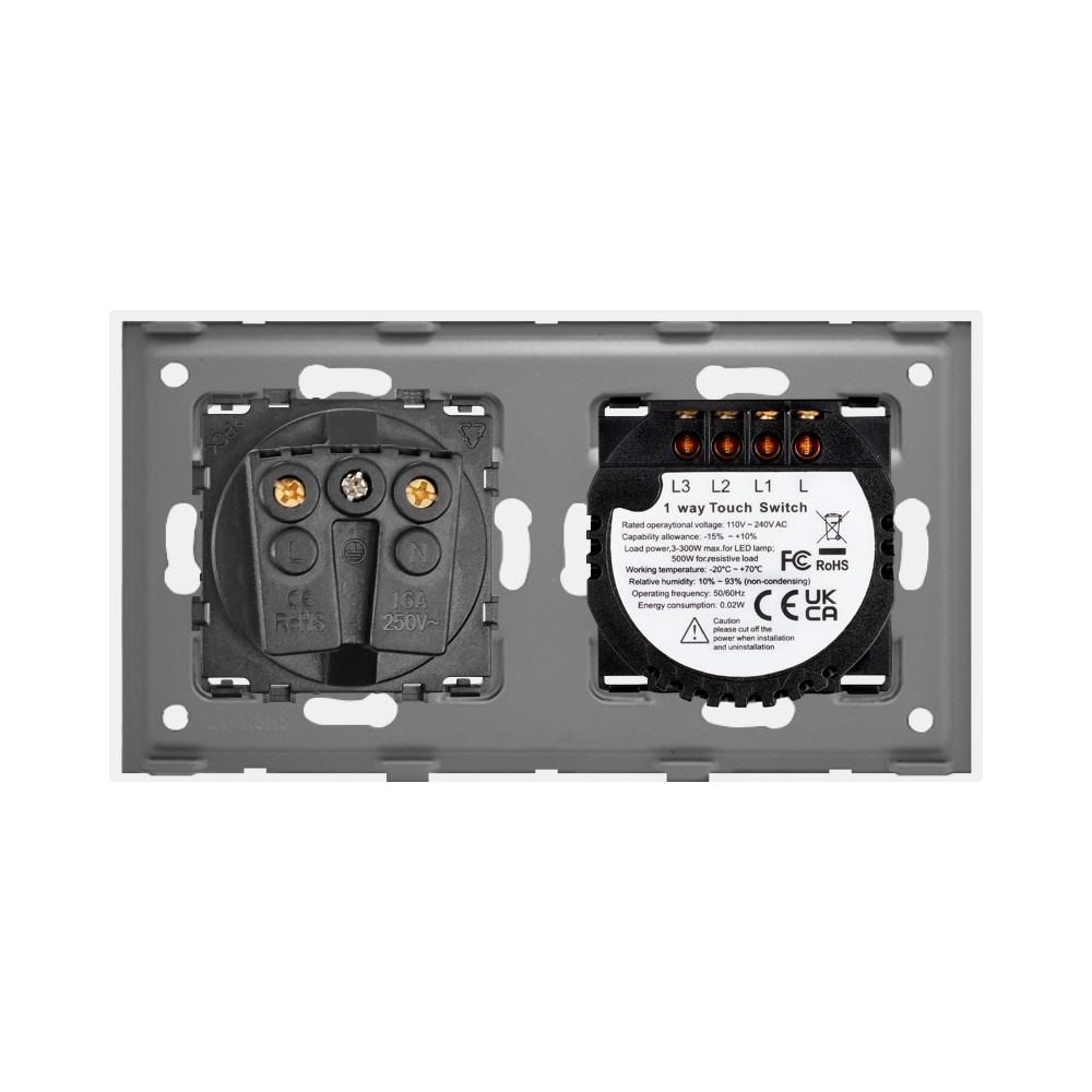 Intrerupator Triplu + Priza Sticla LUXION IP44 - imagine 4