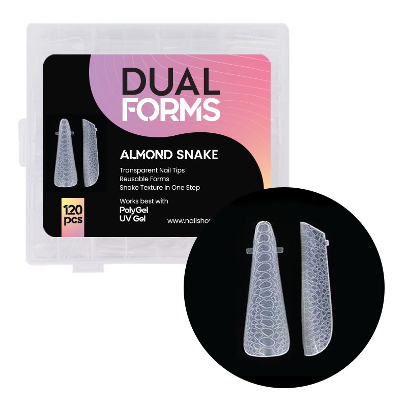 Tips Almond Snake Dual Forms 120 buc Nailshop