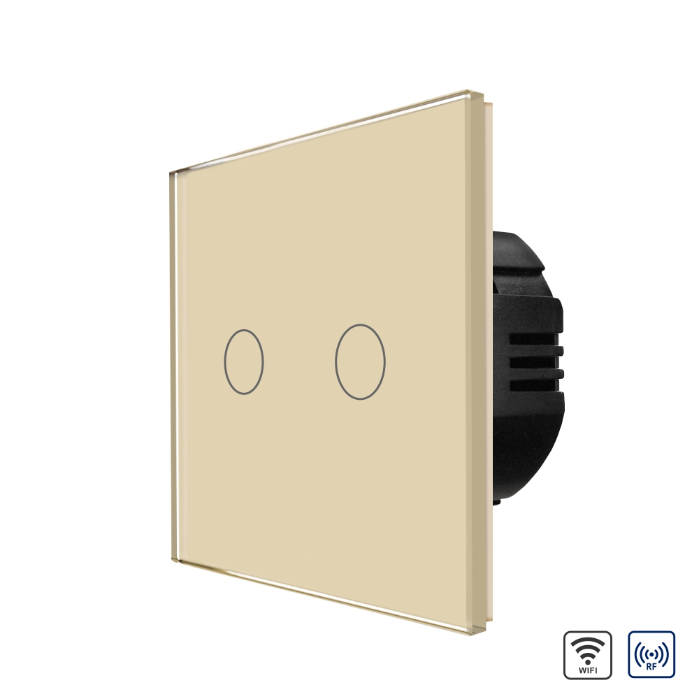 Intrerupator Dublu Wi-Fi + RF433 Touch Sticla LUXION - imagine 9