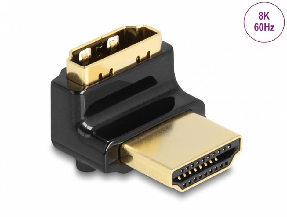 Adaptor HDMI 8K 90° Sus Metalic Delock 60017