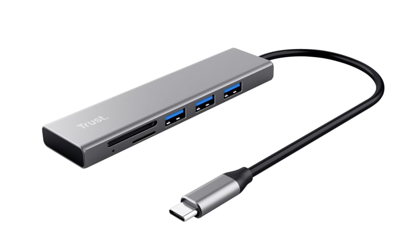 Hub USB Trust Halyx Cardreader 3 Porturi USB 3.2 Gri - imagine 2