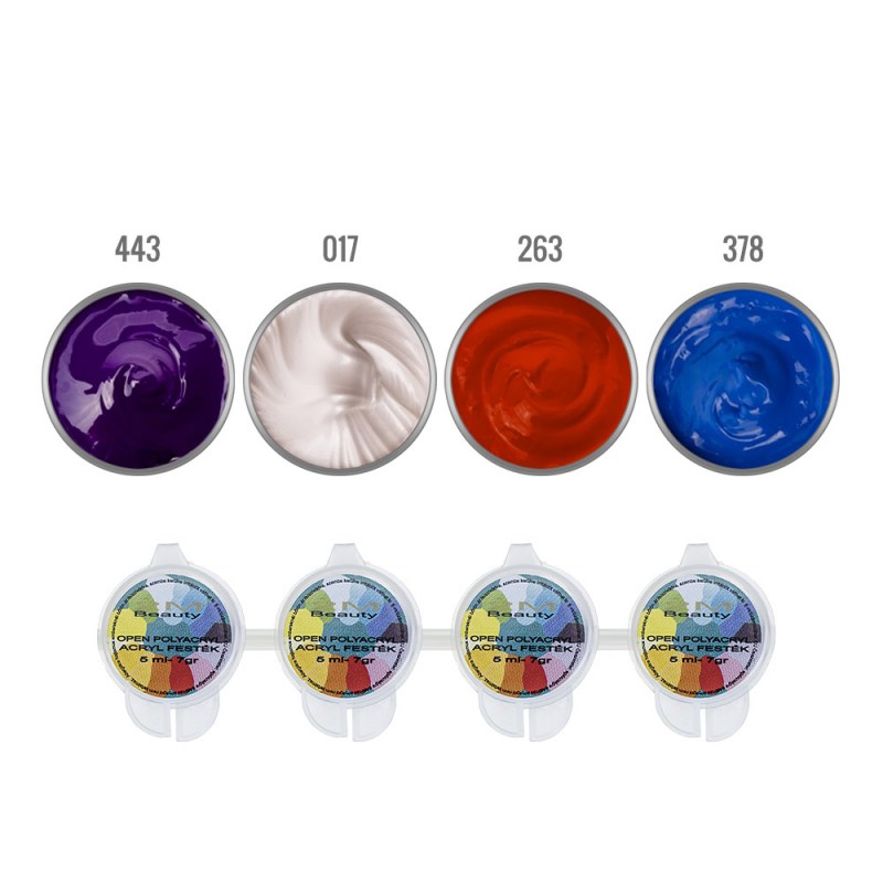 Set Vopsea Acrilica 2M 5ml - 4 Culori Nail Art