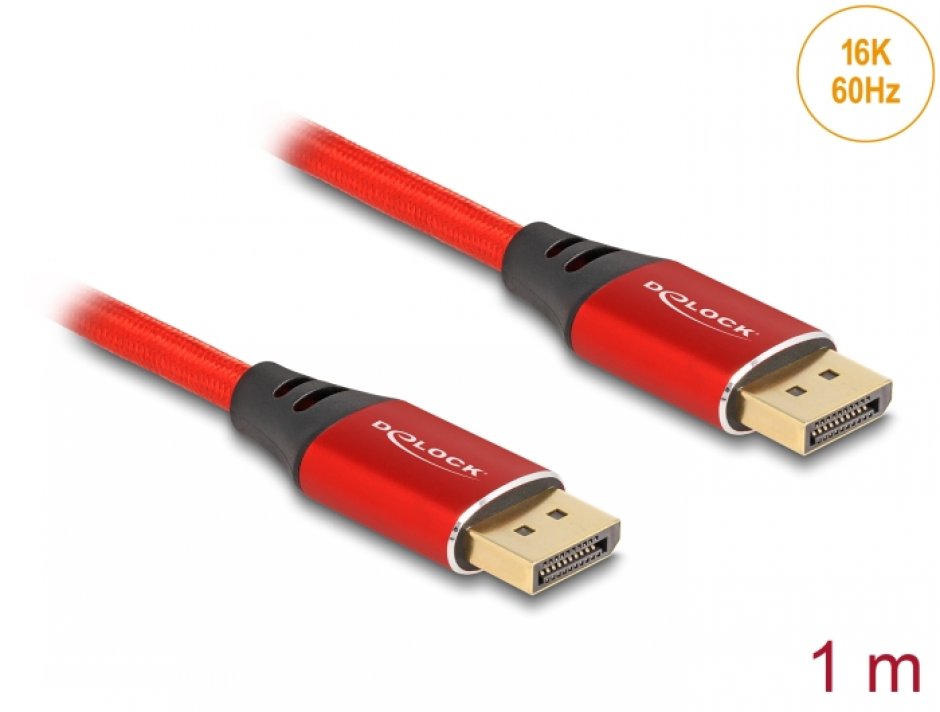 Cablu DisplayPort 1m Delock 8K HDR Red