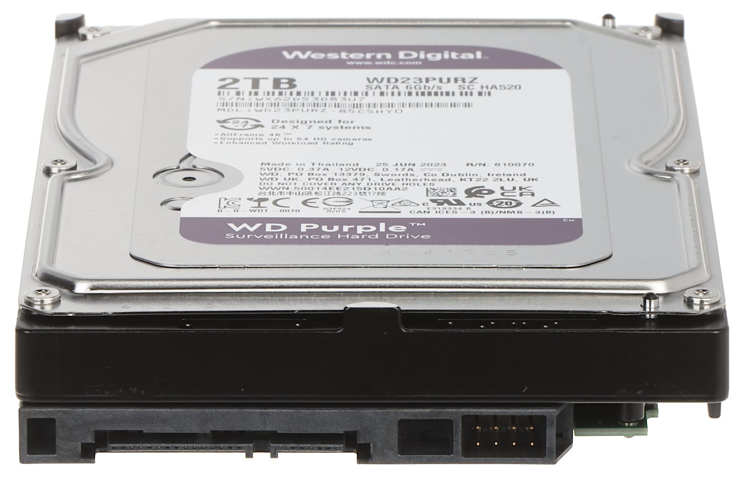 HDD Supraveghere WD PURPLE 2TB WD23PURZ CMR 5400RPM - imagine 2