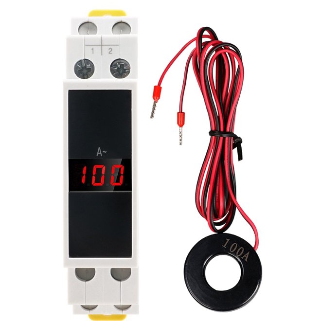 Ampermetru Digital Sinotimer SDM011A, Montaj DIN