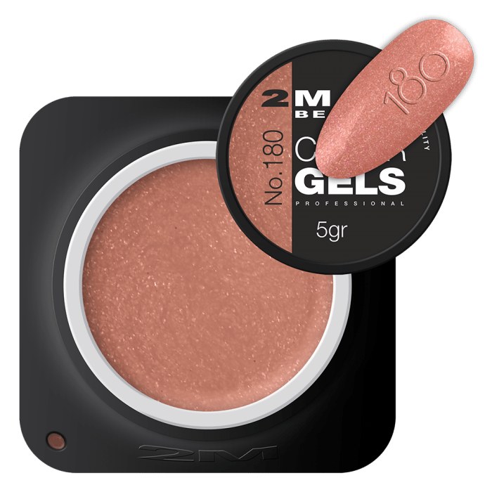 Gel UV Color 2M Hema Free Nr. 180 | Sclipici Mediu