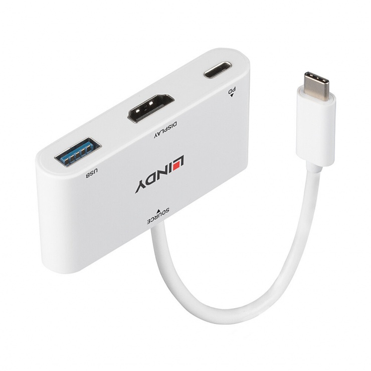 Docking Station USB-C la HDMI 4K, Lindy 100W