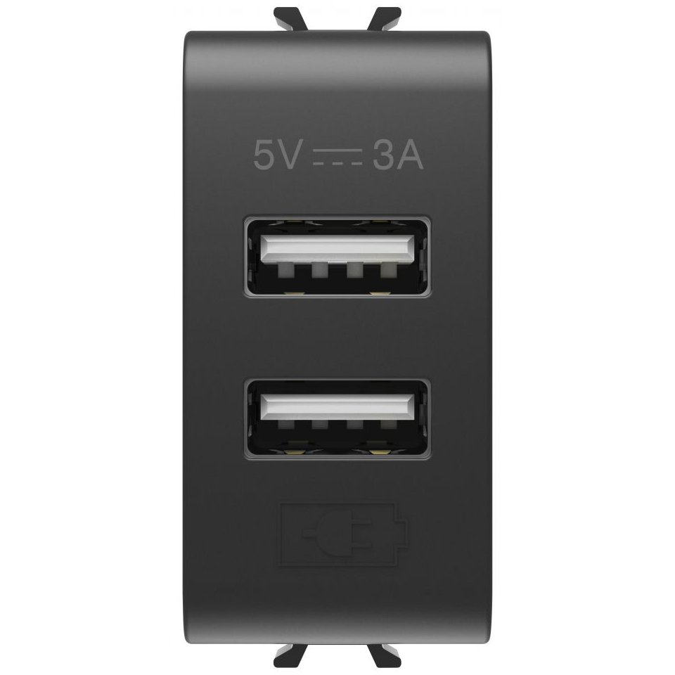 Sursă USB A+A 3A Gewiss Chorus Negru