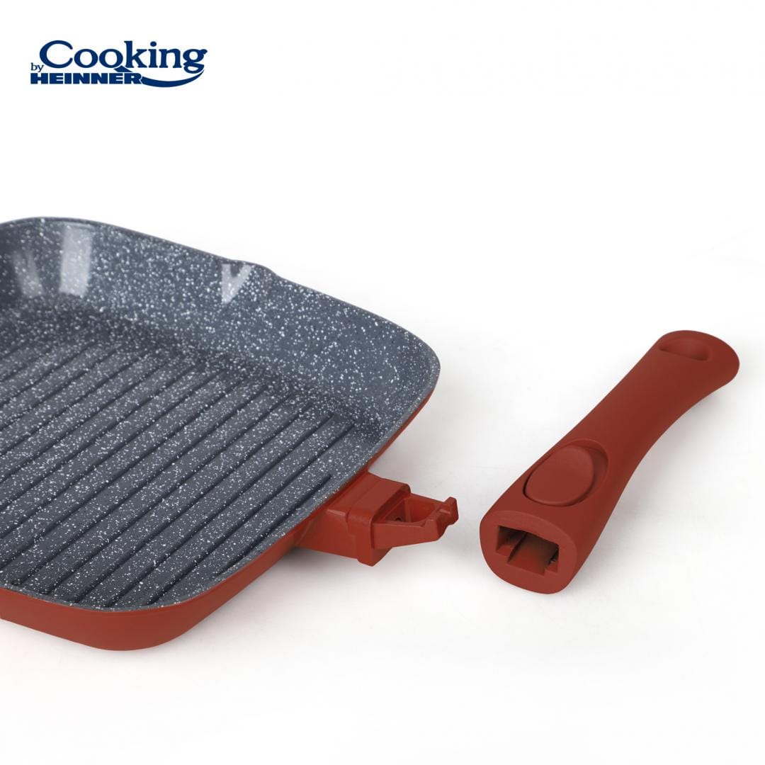 Tigaie Grill Aluminiu 28cm cu Capac - Heinner Calabria - imagine 8