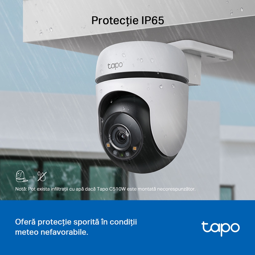 Camera IP Exterior TP-Link Tapo C510W 2K QHD, 360°, IP66 - imagine 10