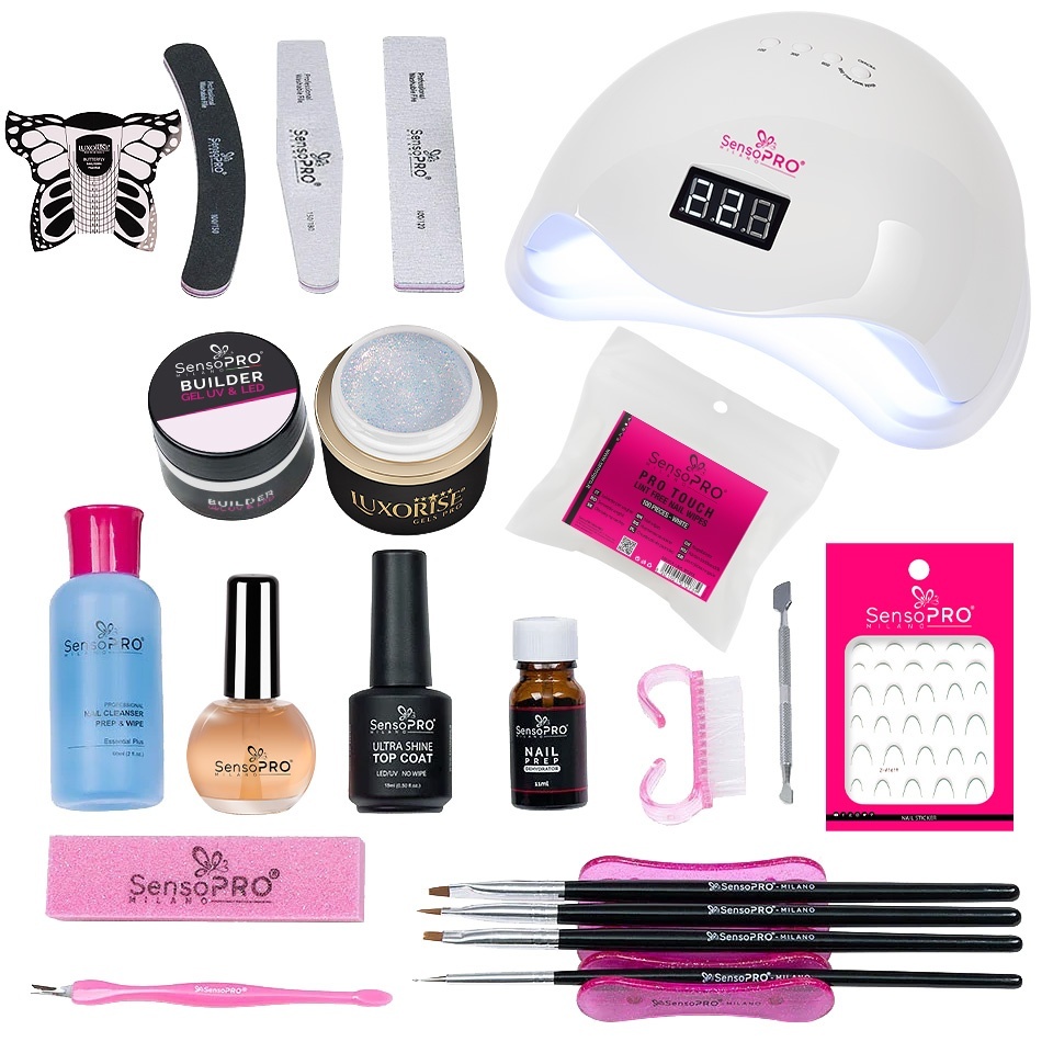 Kit Unghii Gel French SensoPRO Milano + Lampa LED - imagine 2