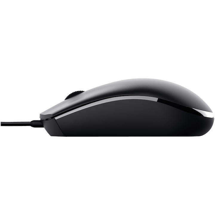 Mouse Trust Basi Cu Fir Negru - 1200 DPI, Ambidextru - imagine 3
