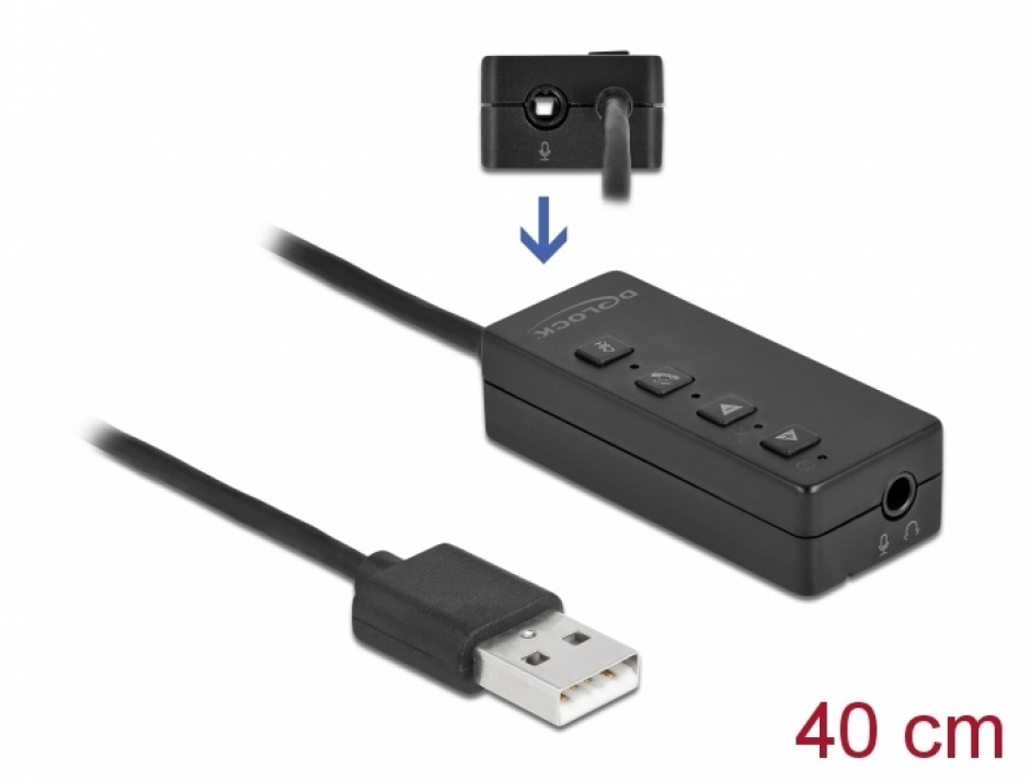 Adaptor Audio USB Delock cu Control și DAC