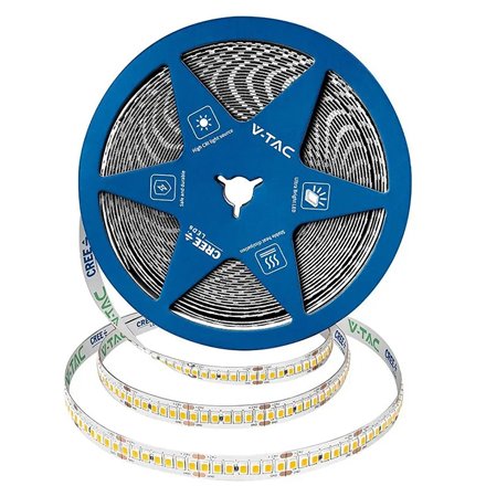 Bandă LED V-TAC 6500K CREE 24V 10M Lumină Albă Rece