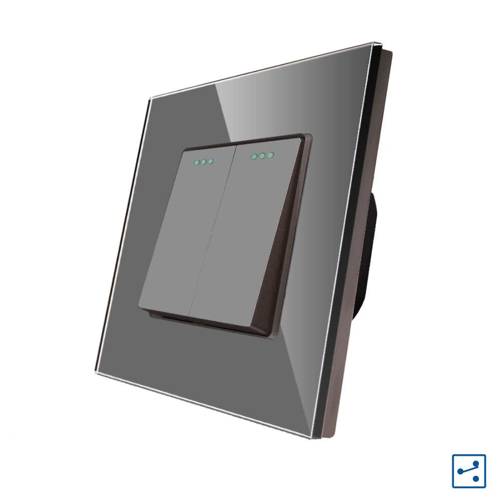 Intrerupator Dublu Scara Mecanic LUXION Sticla - imagine 13