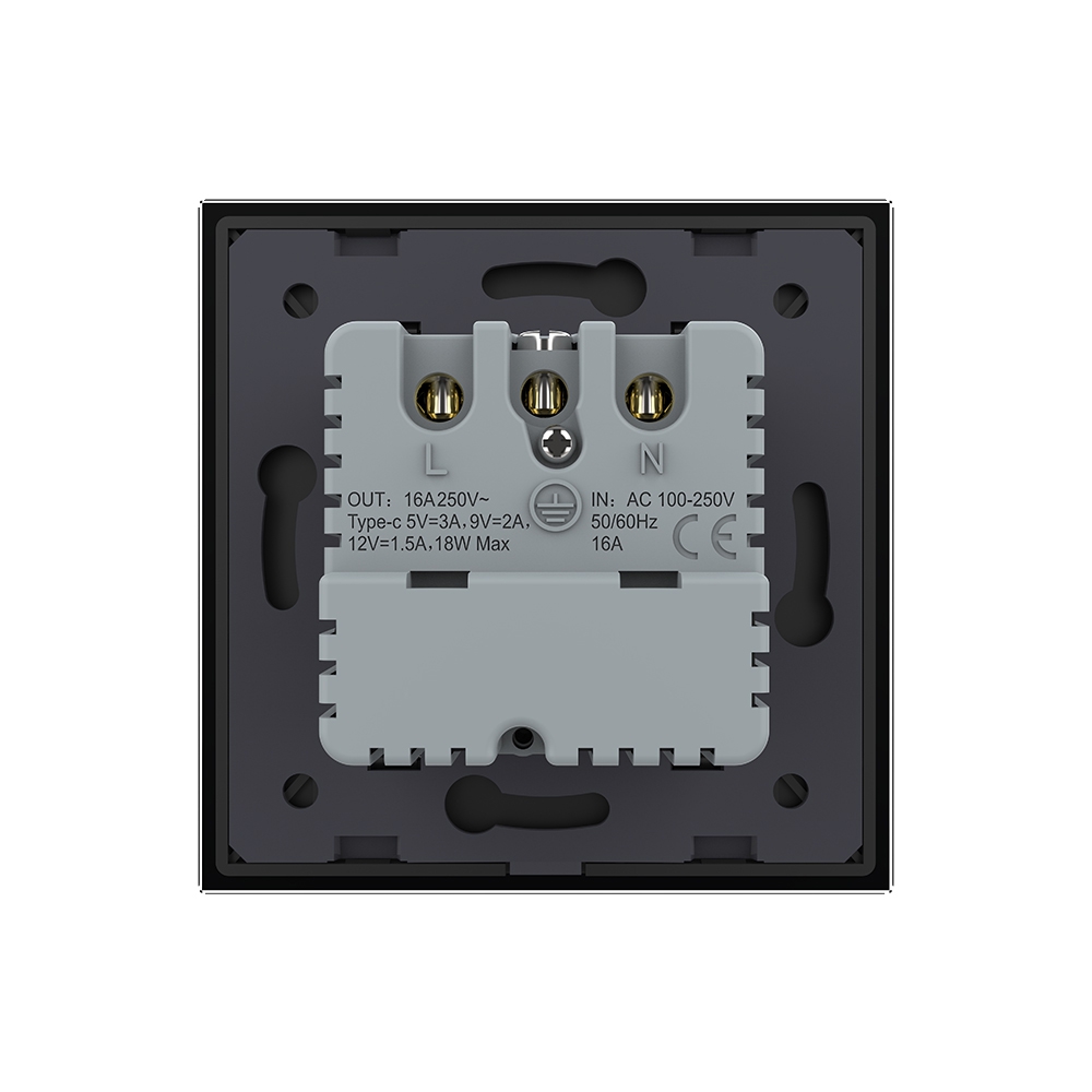 Priza Schuko + USB-C LIVOLO, Sticlă, 16A - imagine 8