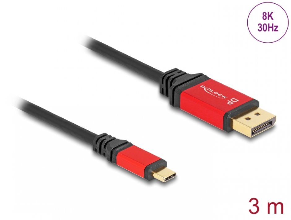 Cablu USB-C la DisplayPort 8K Delock 3m