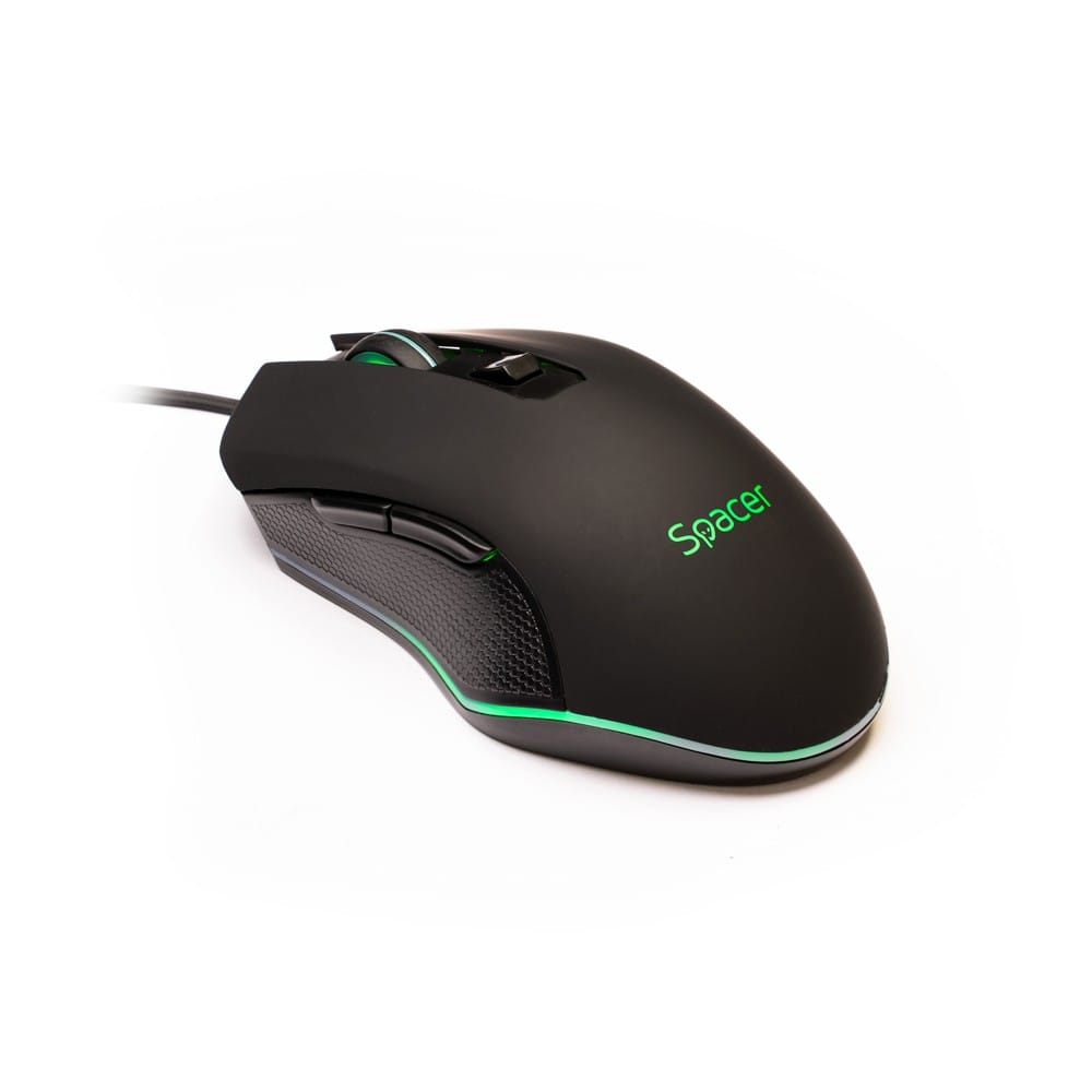 Mouse Gaming Wireless SPACER SP-GM-01 Negru - 2400 DPI RGB - imagine 2