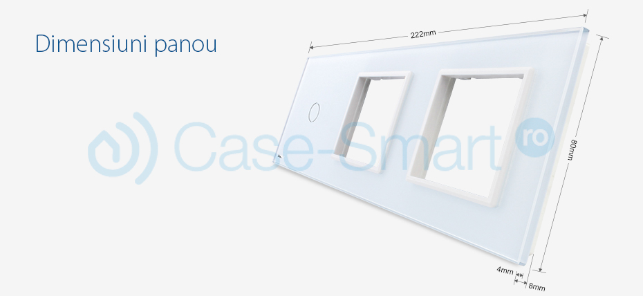 Panou Touch Livolo Sticla cu 2 Prize - imagine 2