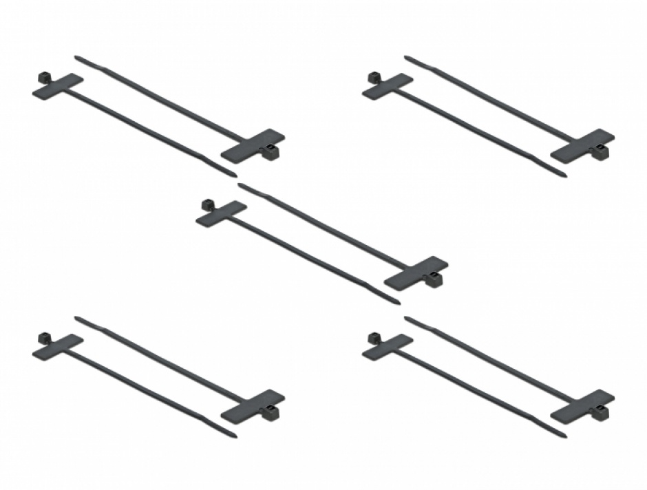 Set 10 Bride Delock 200mm cu Etichetă, Negru