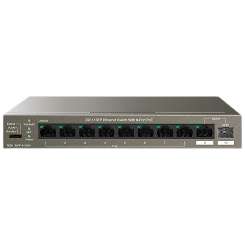 Switch TENDA TEG1110PF, 8 Porturi PoE Gigabit