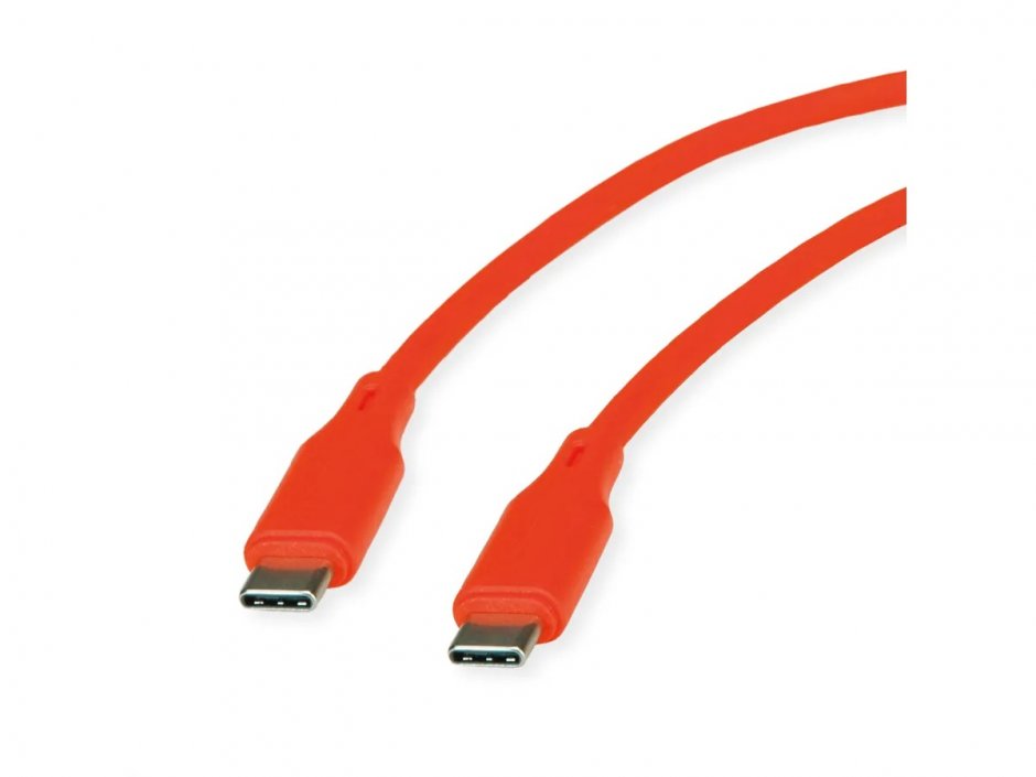 Cablu USB-C T-T 60W 1m Silicon Orange Roline