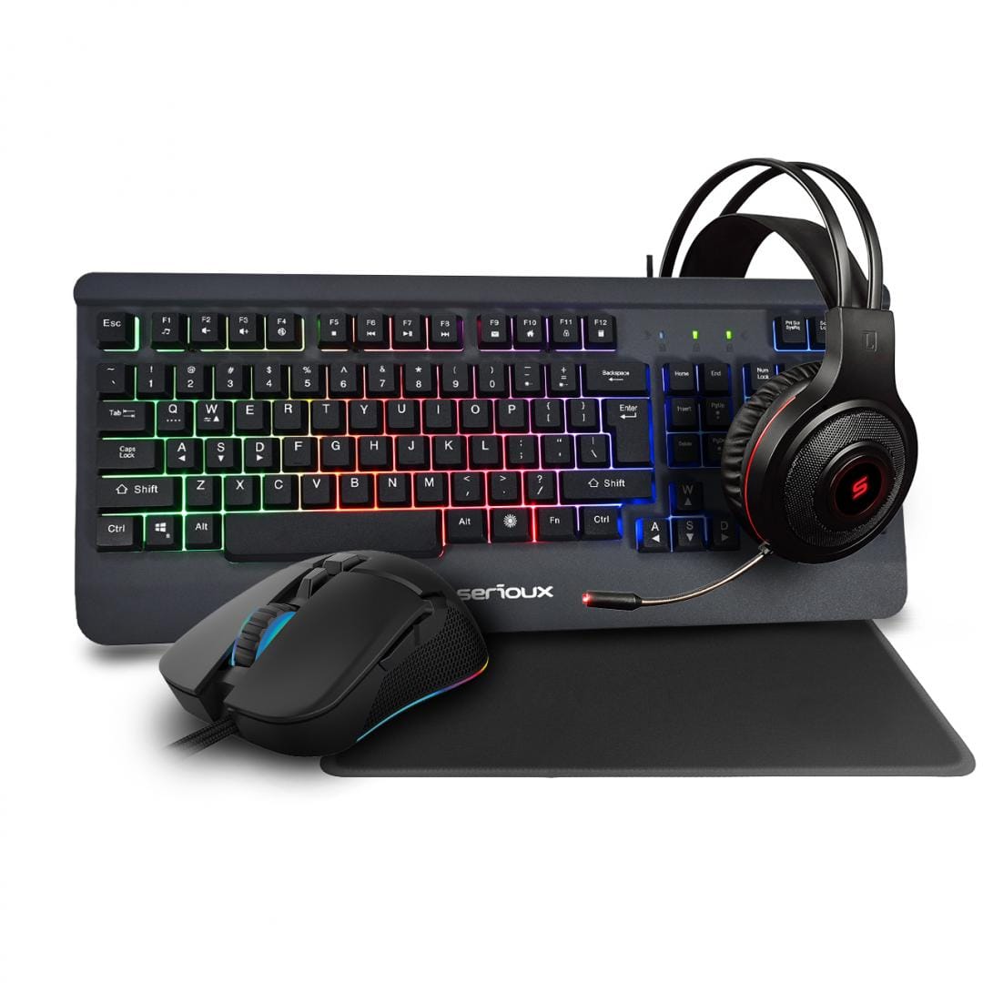 Kit Gaming Serioux Kayel 4 in 1 - Tastatura, Mouse, Casti, Mousepad - imagine 2
