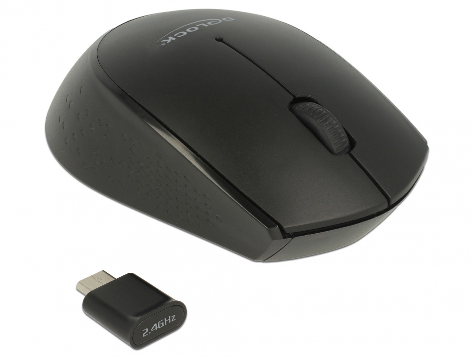 Mouse Wireless Delock USB-C, 2.4 GHz, Portabil