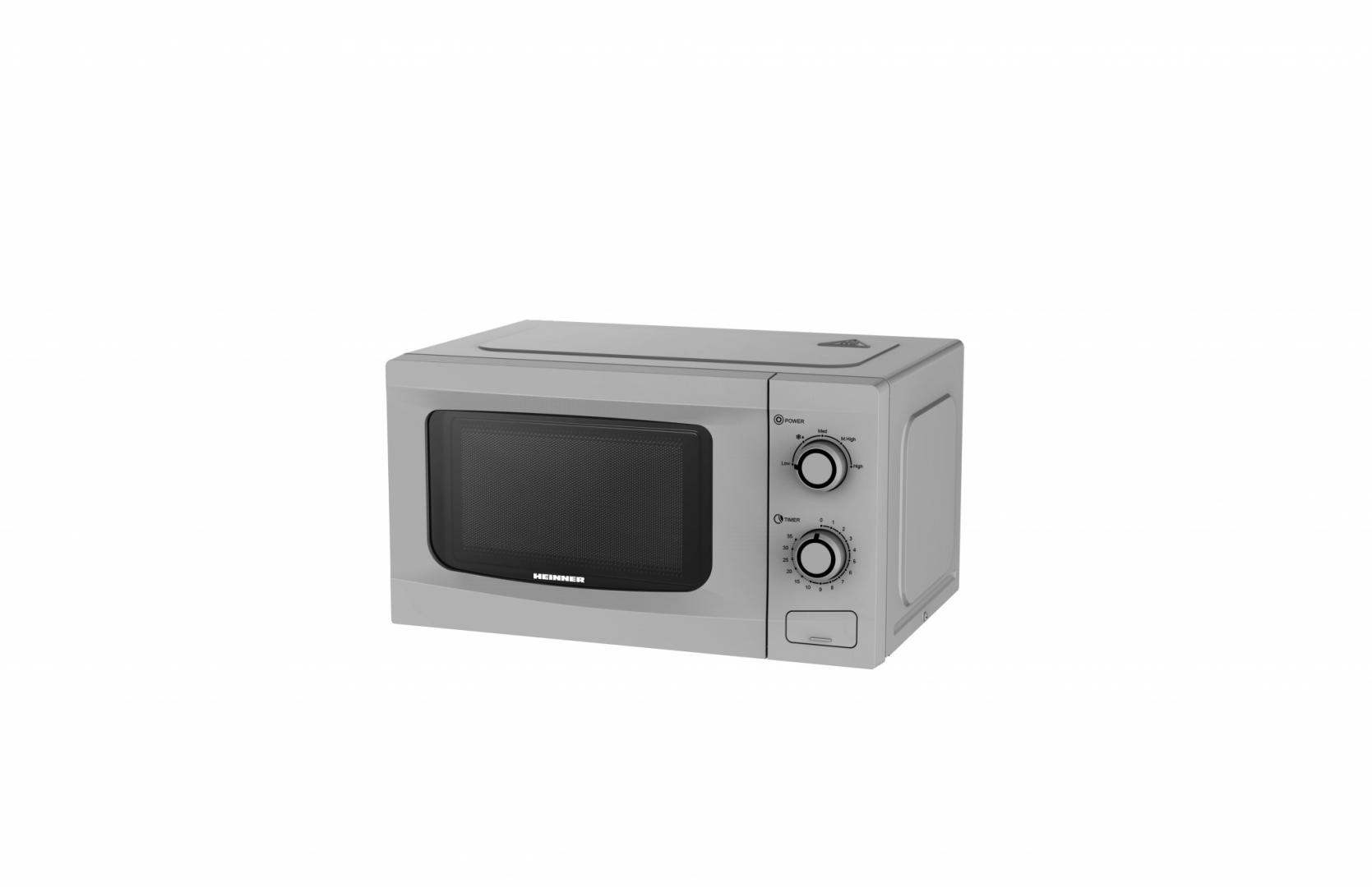 Cuptor cu Microunde Heinner 20L, 700W, Mecanic - Argintiu