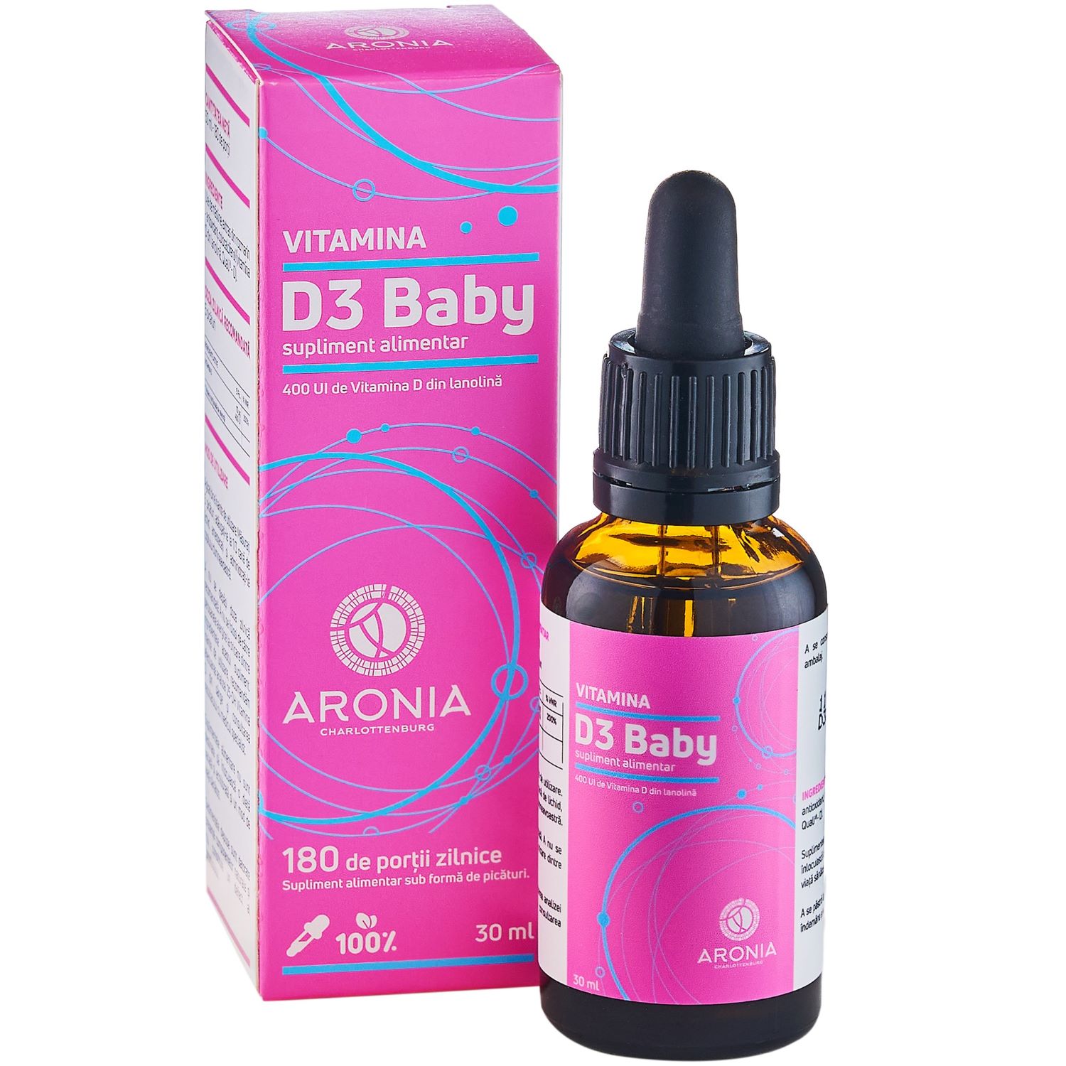 Vitamina D3 Baby 400UI Aronia - Imunitate și Creștere