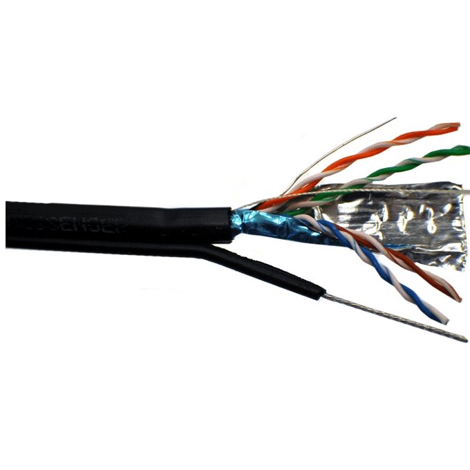 Cablu FTP CAT5 Cupru Solid Ecranat, Protecție UV | Oem4