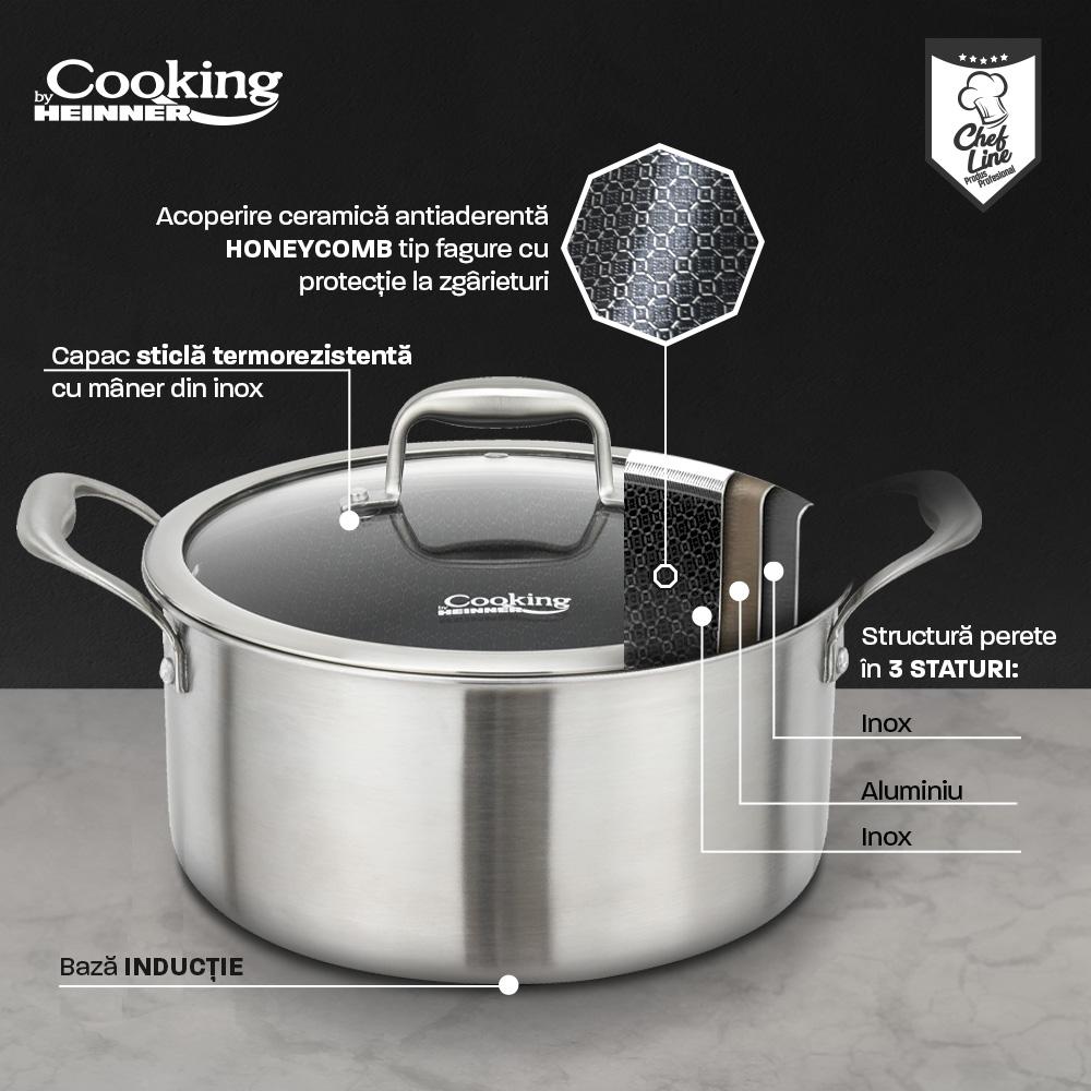 Semioală Heinner Titanium3 Inox 7L - Calitate Premium - imagine 6