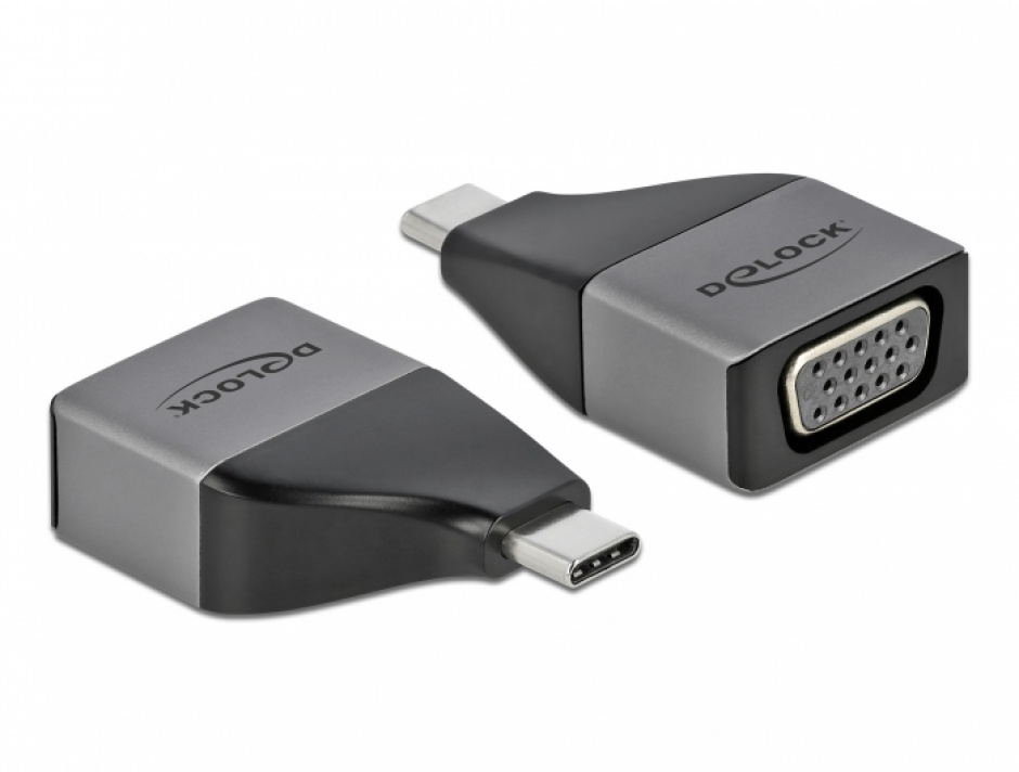 Adaptor USB-C la VGA Delock 1080p