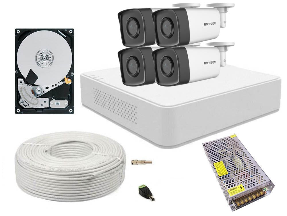 Kit Supraveghere Hikvision Full HD 4 Camere