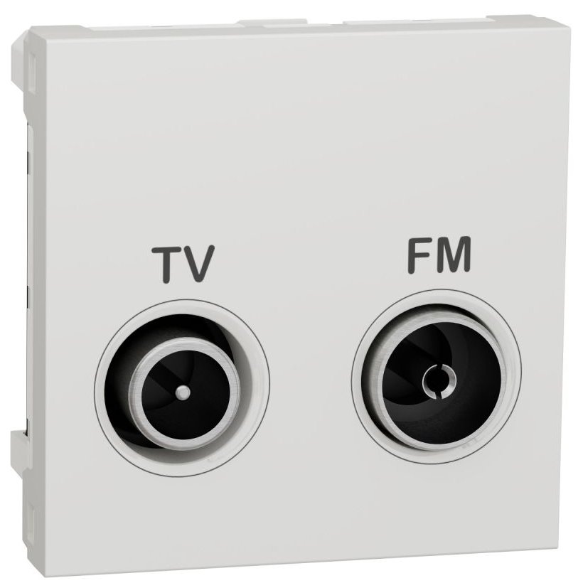 Priza TV/FM Schneider Noua Unica, 2 Module, Alb